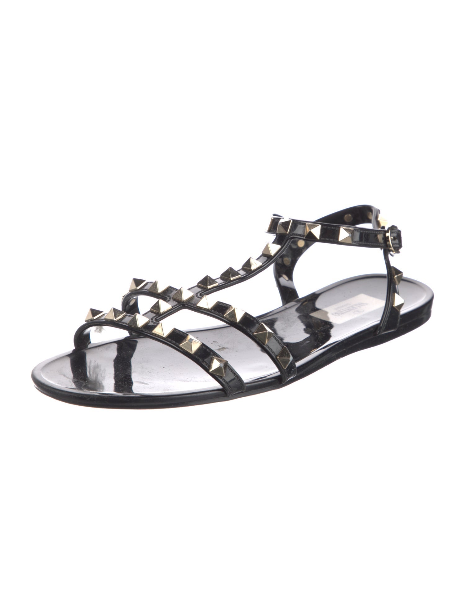 Valentino Rockstud Accents Rubber Slingback Sandals