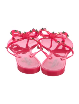 Valentino Rockstud Accents Rubber Slides