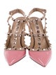 Valentino Rockstud Accents Patent Leather T-Strap Pumps