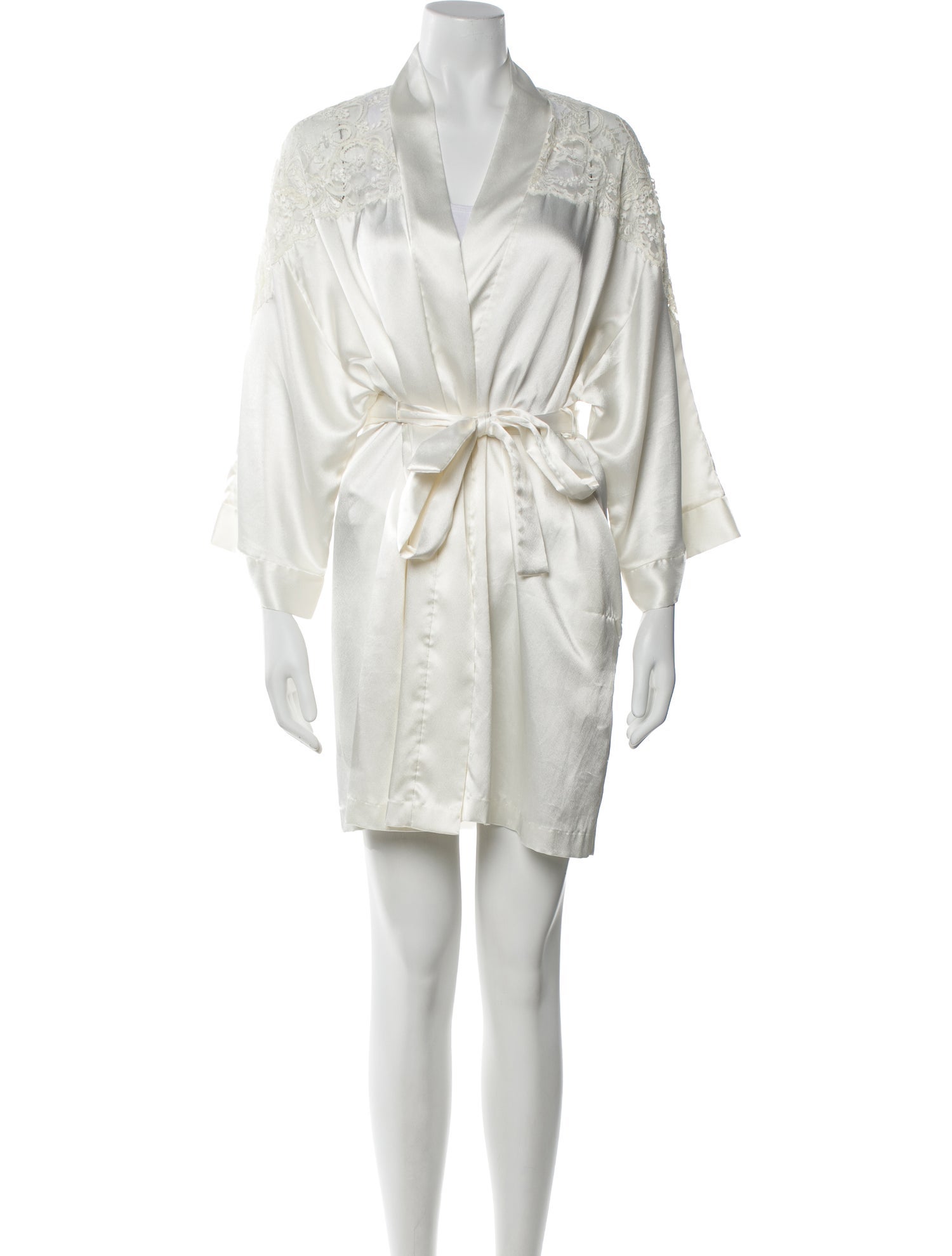 Valentino Lace Trim Embellishment Robe