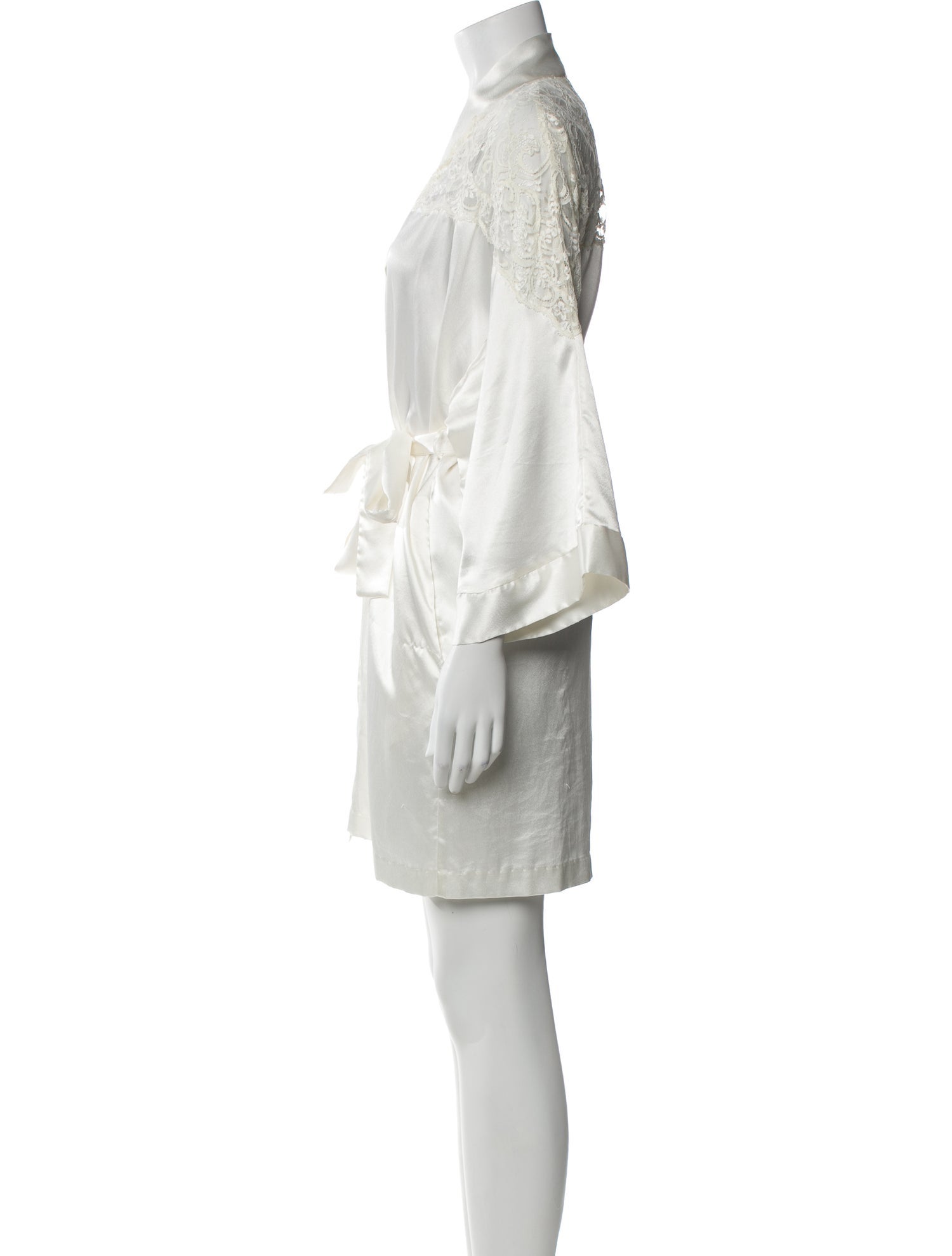 Valentino Lace Trim Embellishment Robe