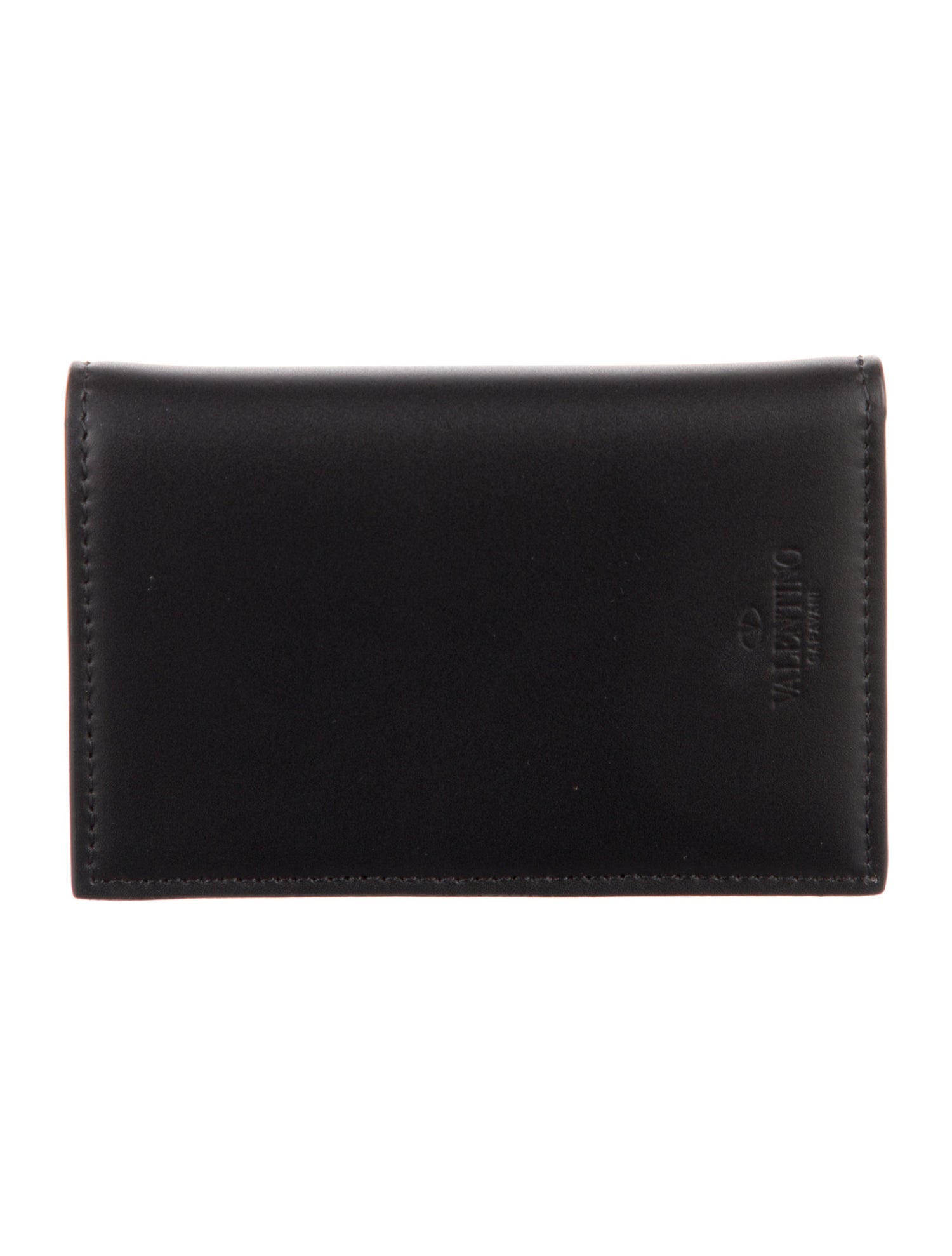 Valentino Leather Graphic Print Card Holder
