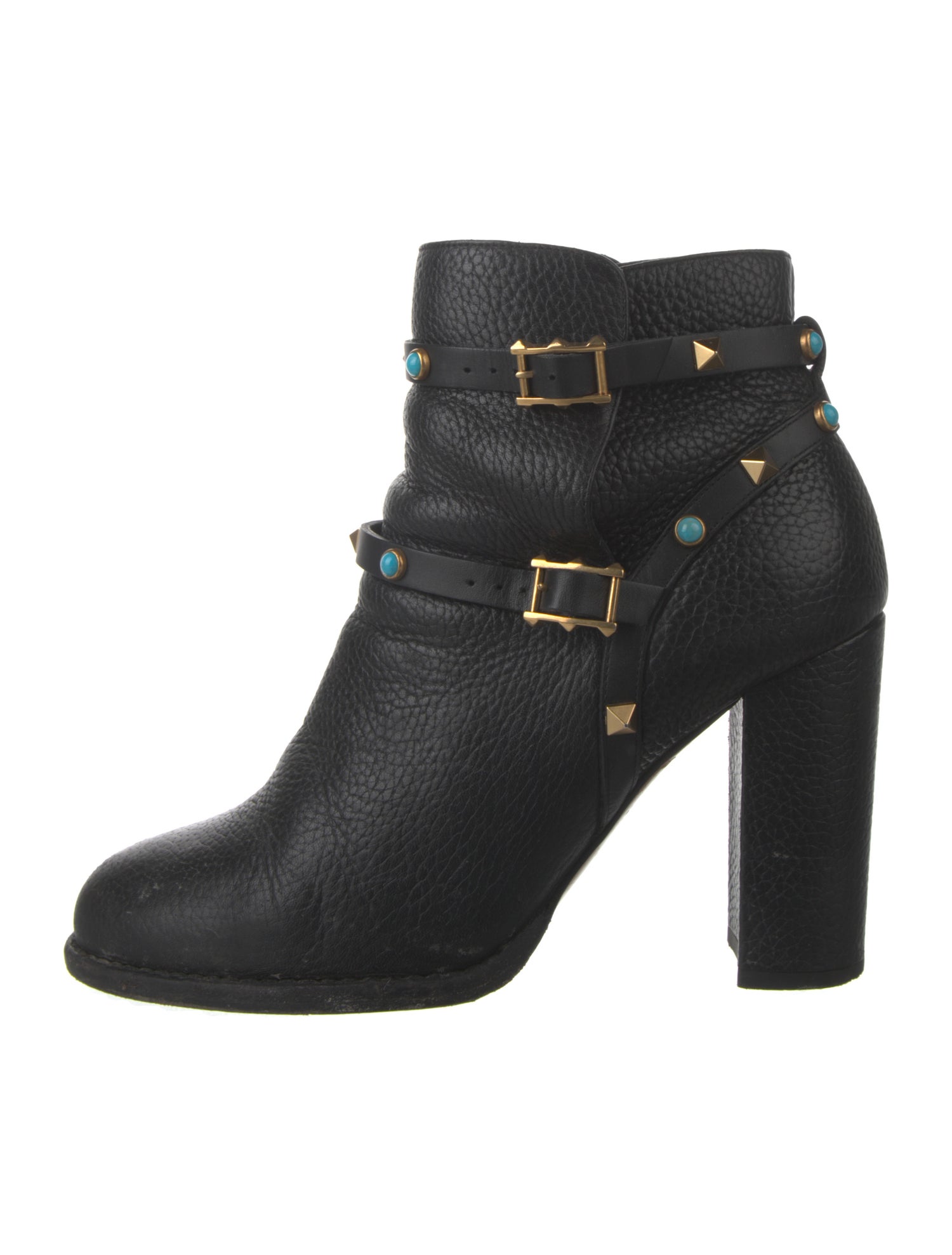 Valentino Rockstud Accents Leather Boots