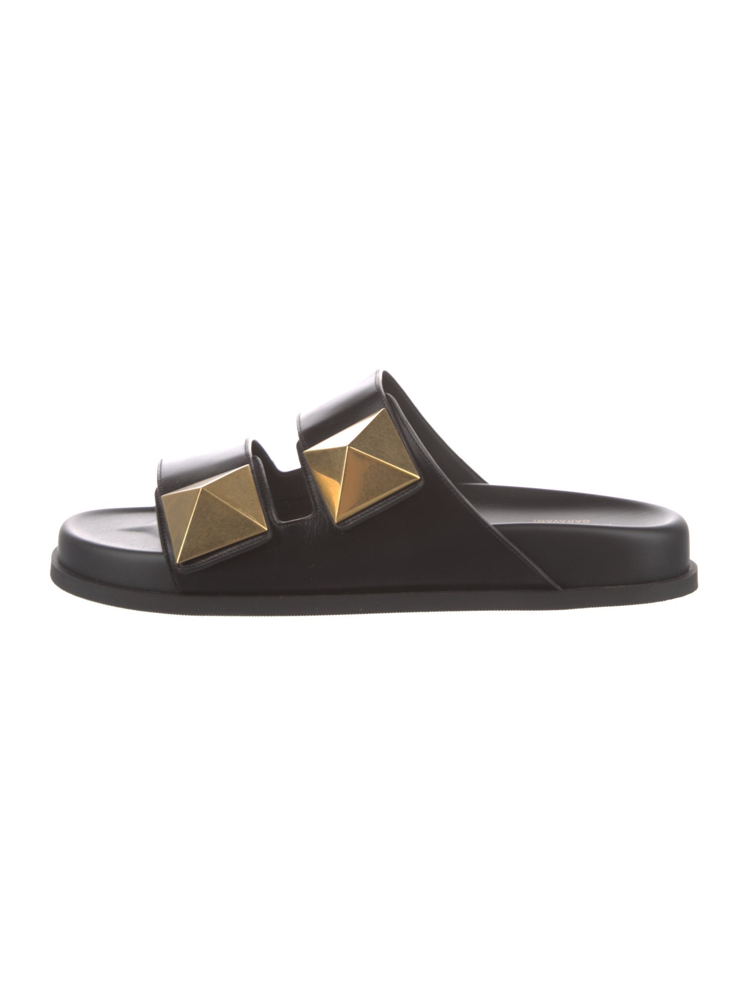 Valentino Leather Studded Accents Slides