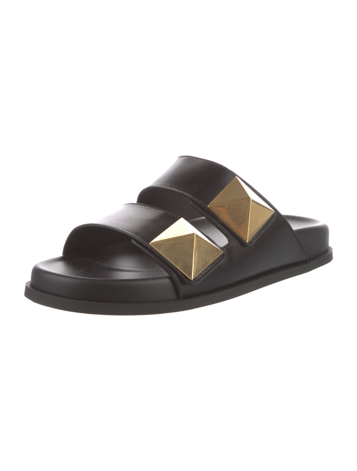 Valentino Leather Studded Accents Slides