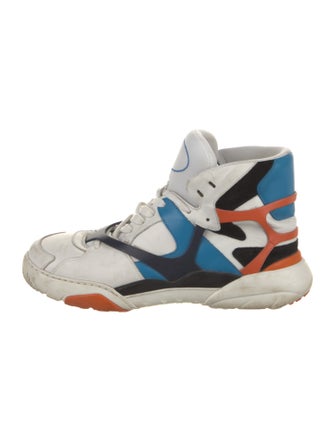 Valentino Leather Colorblock Pattern Sneakers