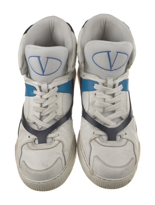 Valentino Leather Colorblock Pattern Sneakers