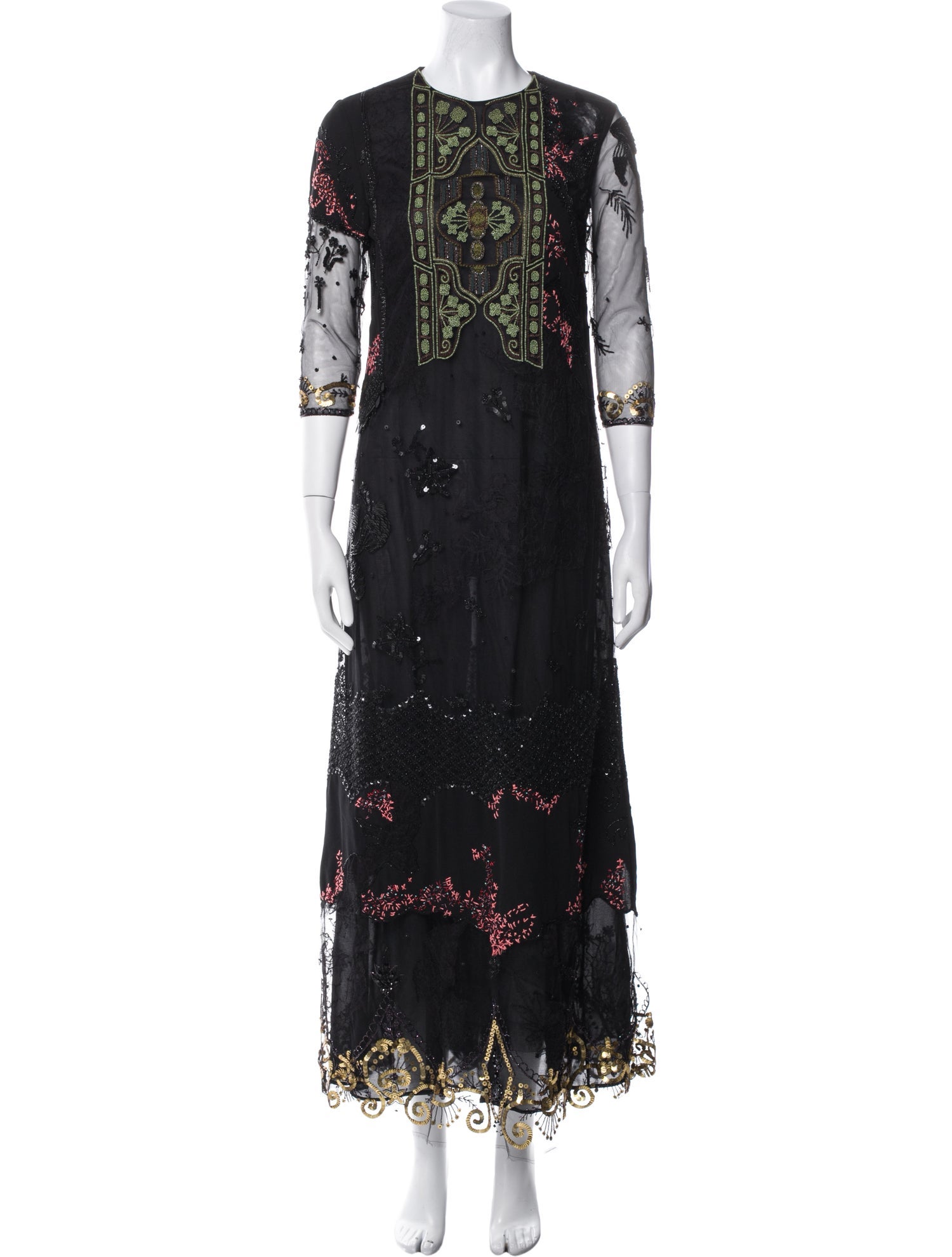 Valentino Lace Pattern Long Dress