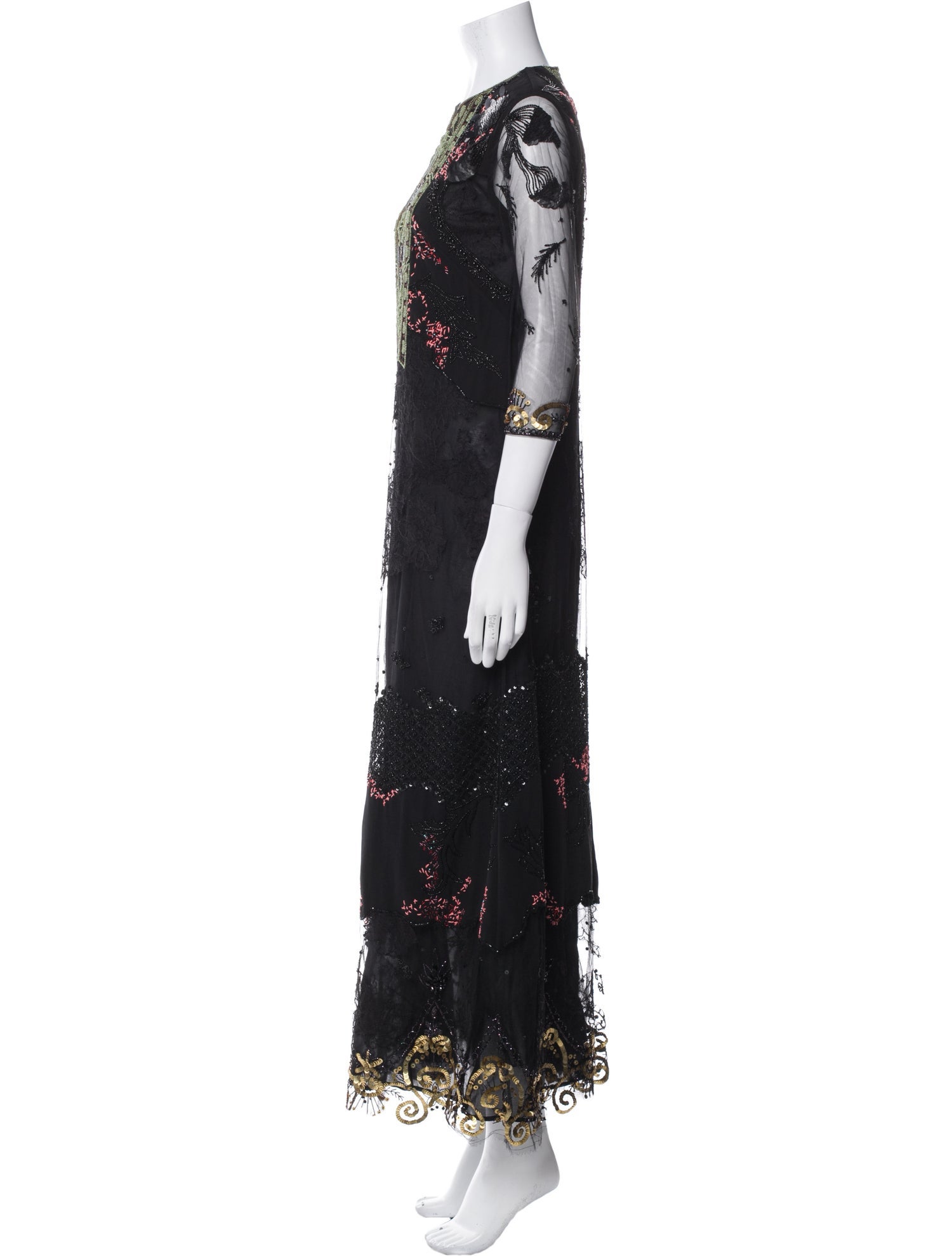 Valentino Lace Pattern Long Dress