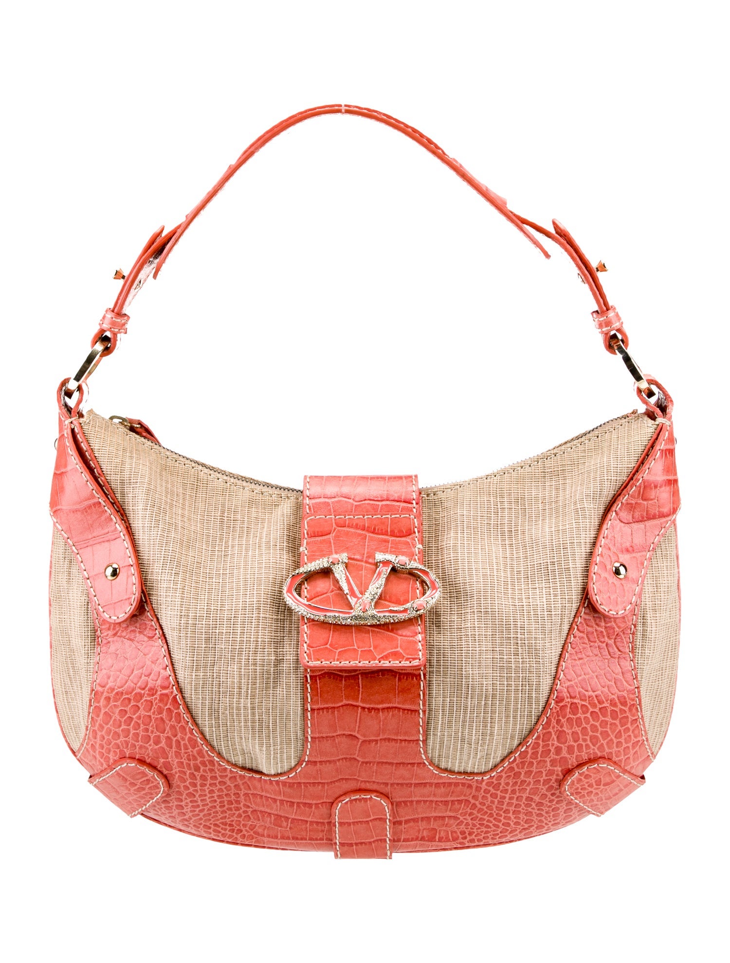 Valentino Canvas Top Handle Bag