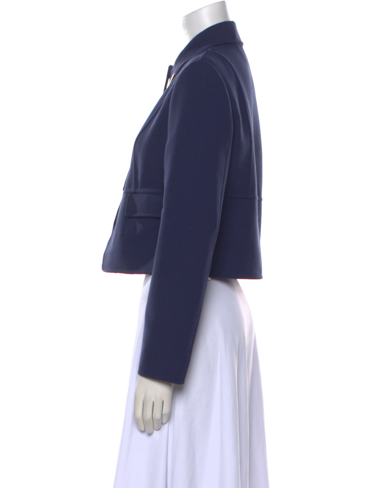 Valentino Virgin Wool Long Sleeve Crop Top