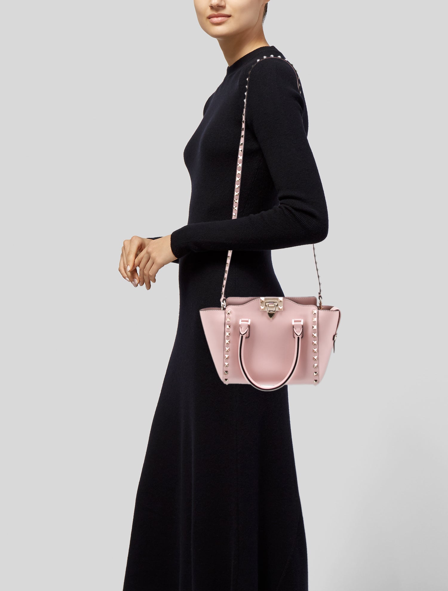 Valentino Rockstud Top Handle Bag