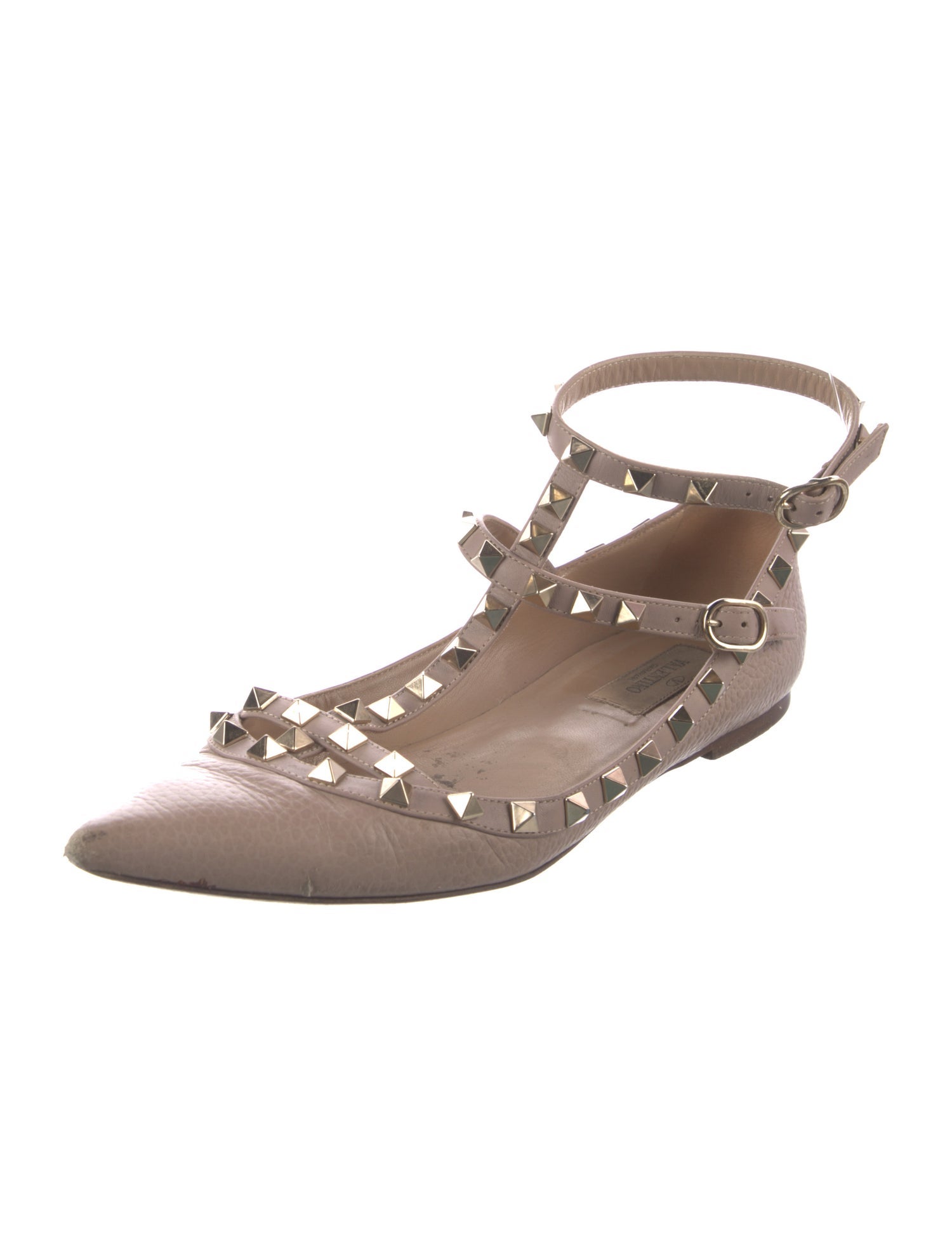 Valentino Rockstud Accents Patent Leather Ballet Flats