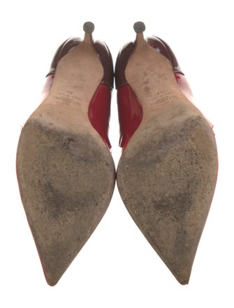 Valentino Patent Leather Scalloped Accent D'Orsay Pumps