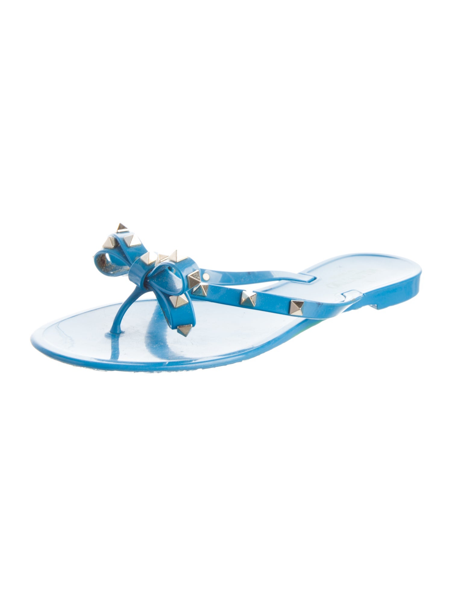 Valentino Rockstud Accents Rubber Slides