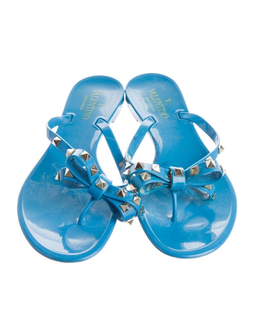 Valentino Rockstud Accents Rubber Slides