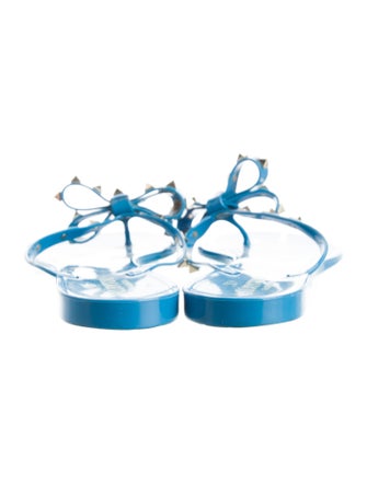 Valentino Rockstud Accents Rubber Slides