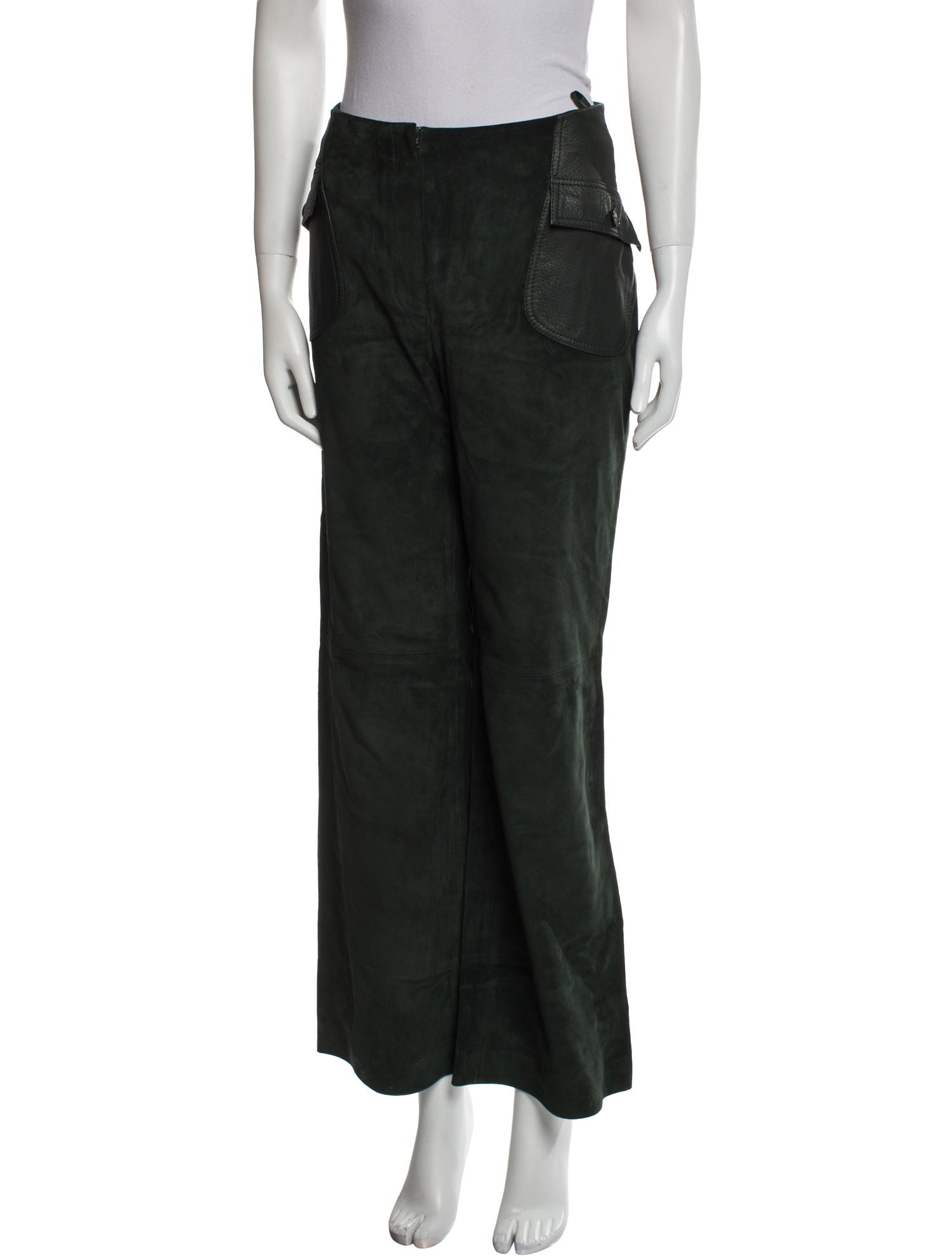 Valentino Calf Leather Wide Leg Pants