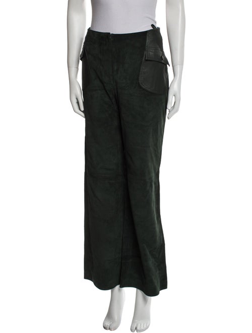 Valentino Calf Leather Wide Leg Pants