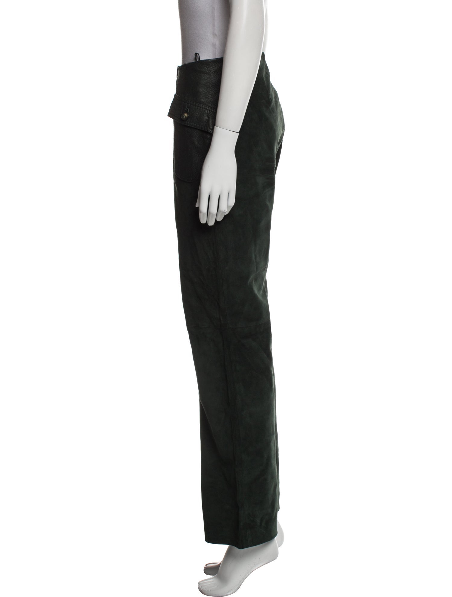 Valentino Calf Leather Wide Leg Pants