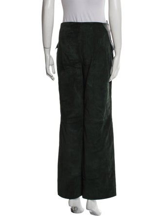 Valentino Calf Leather Wide Leg Pants