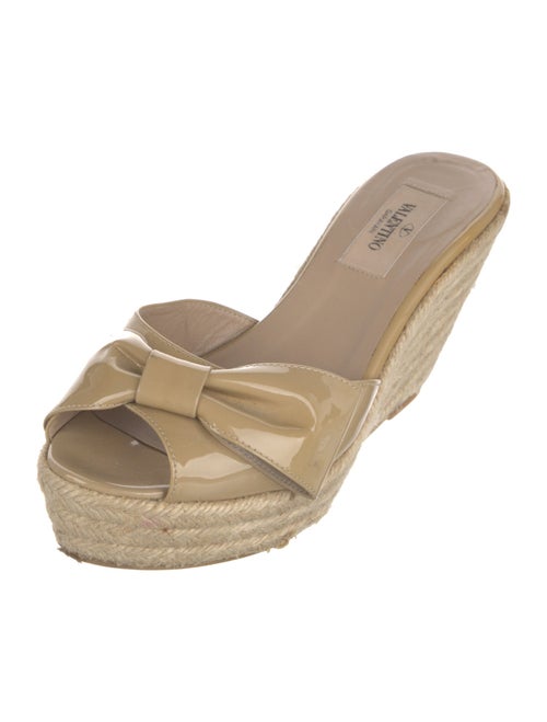 Valentino Patent Leather Bow Accents Espadrilles