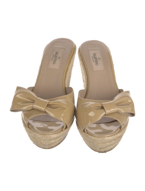 Valentino Patent Leather Bow Accents Espadrilles