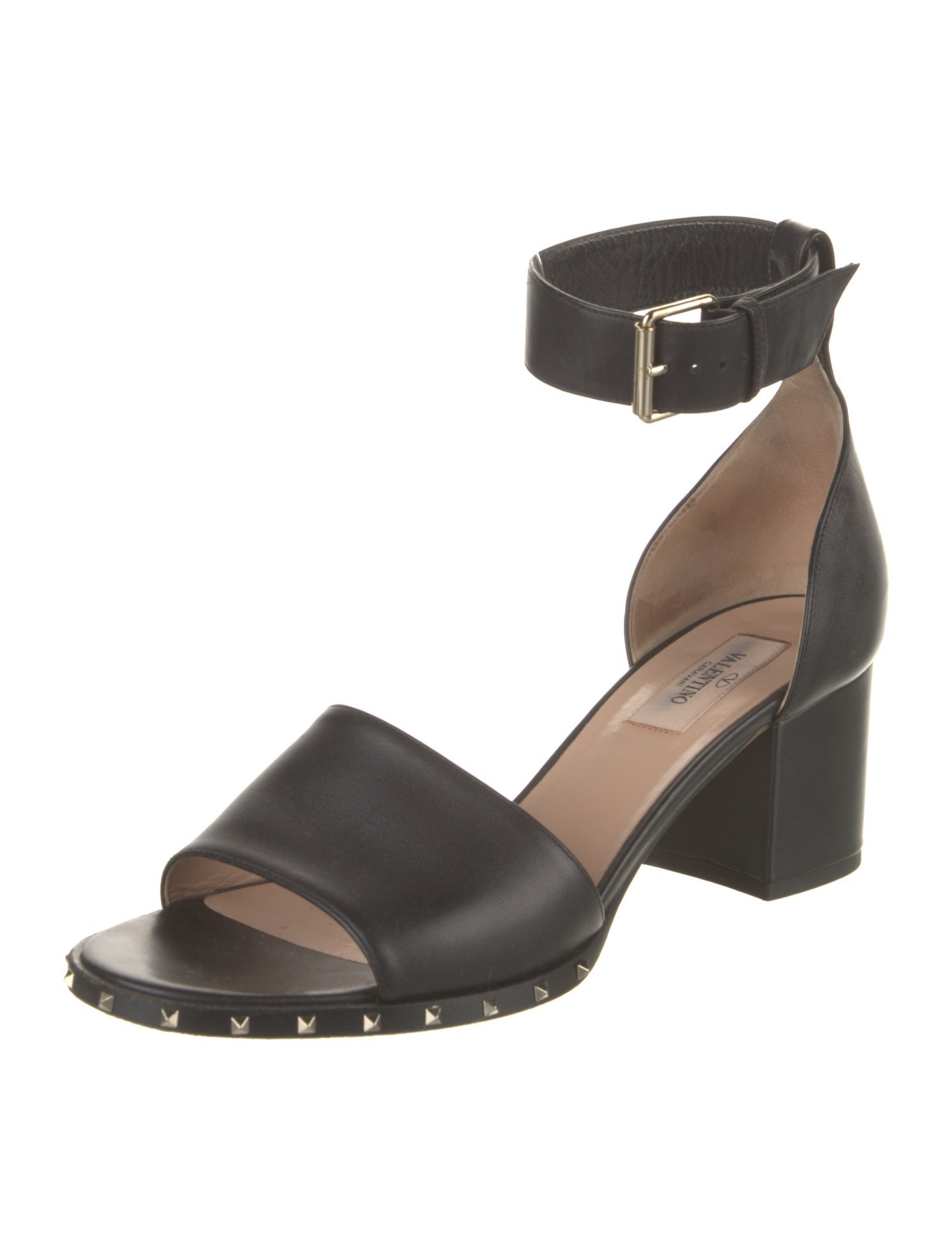 Valentino Rockstud Accents Leather Sandals