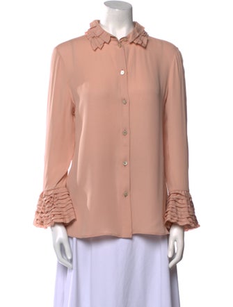 Valentino Long Sleeve Button-Up Top