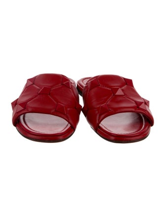 Valentino Rockstud Accents Leather Slides