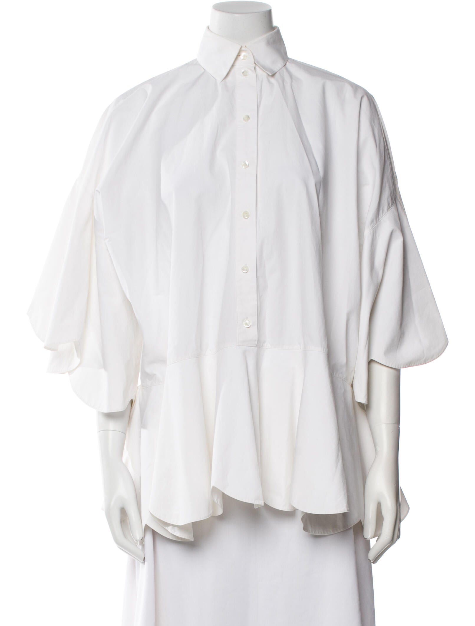 Valentino Three-Quarter Sleeve Button-Up Top