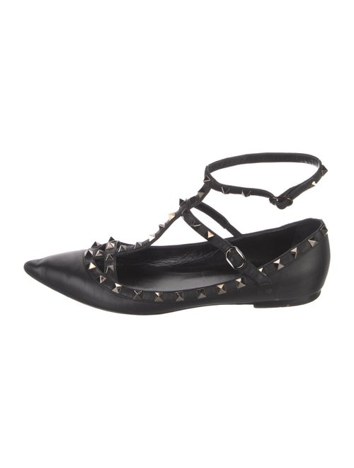 Valentino Rockstud Accents Leather Ballet Flats