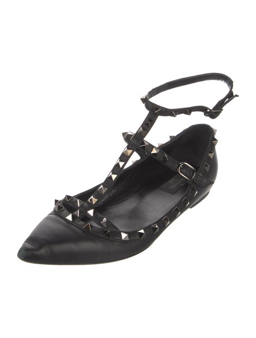 Valentino Rockstud Accents Leather Ballet Flats