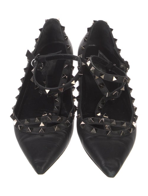 Valentino Rockstud Accents Leather Ballet Flats