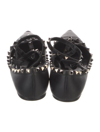 Valentino Rockstud Accents Leather Ballet Flats