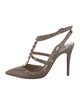 Valentino Rockstud Accents Patent Leather T-Strap Pumps