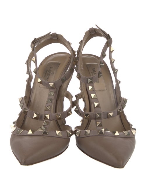 Valentino Rockstud Accents Patent Leather T-Strap Pumps