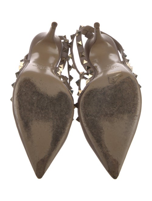 Valentino Rockstud Accents Patent Leather T-Strap Pumps