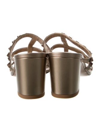 Valentino Rockstud Accents Leather Slides
