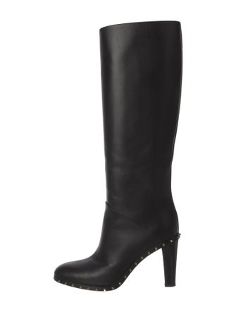 Valentino Rockstud Accents Leather Boots