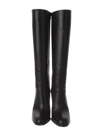 Valentino Rockstud Accents Leather Boots