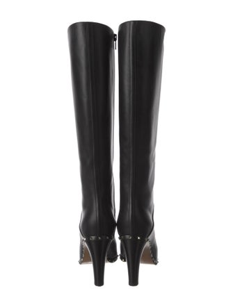 Valentino Rockstud Accents Leather Boots