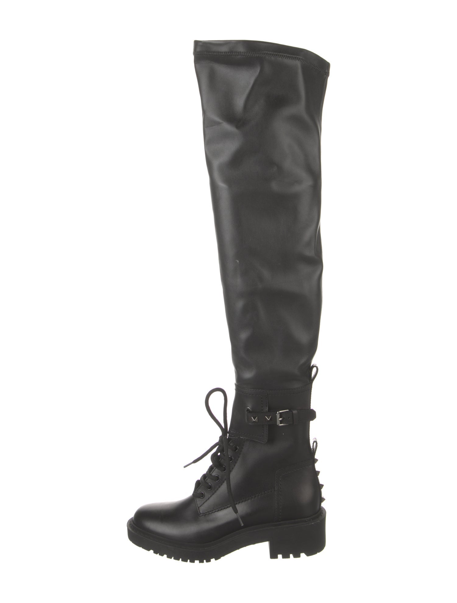 Valentino Rockstud Accents Leather Boots