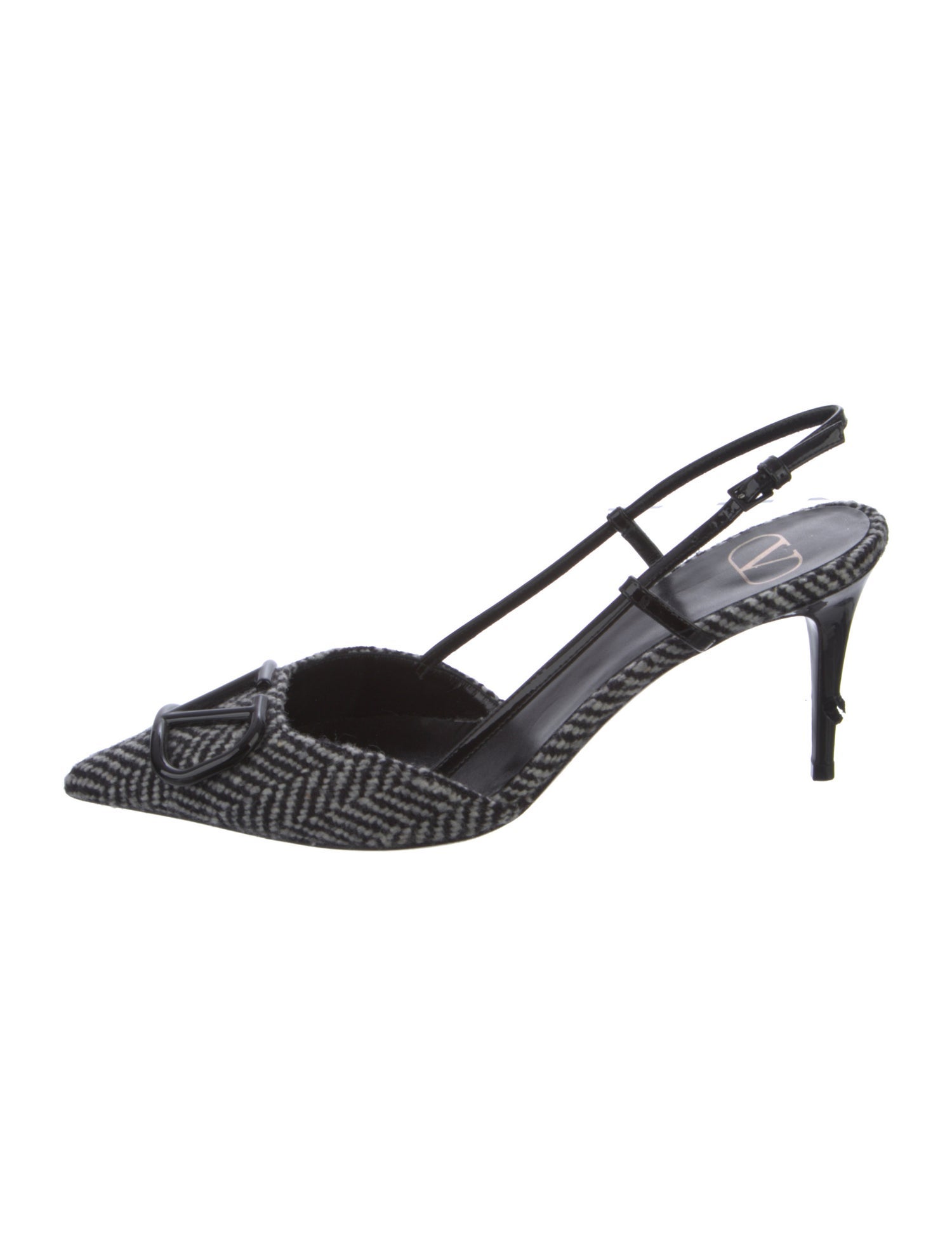 Valentino Tweed Pattern Slingback Pumps