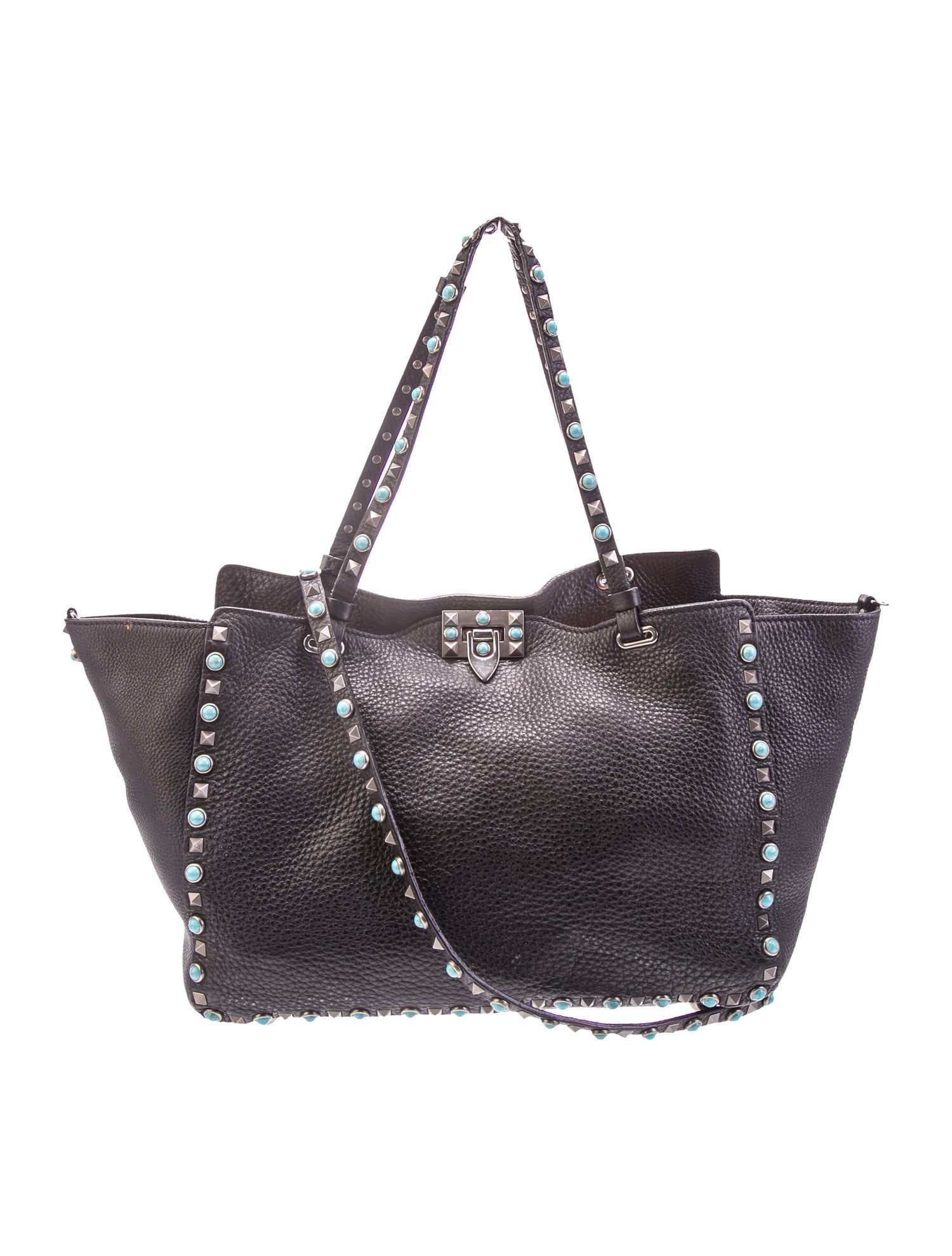 Valentino Rockstud Turquoise Trapeze w/ Strap Medium