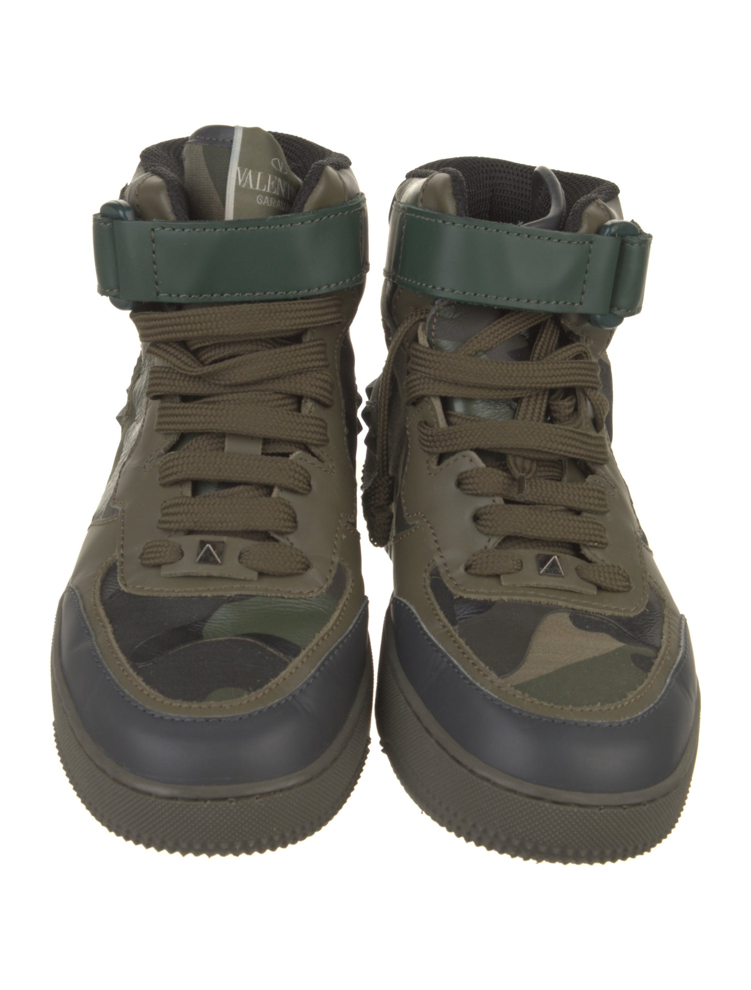 Valentino Rockstud Accents Leather Sneakers