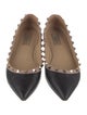Valentino Rockstud Accents Leather Ballet Flats