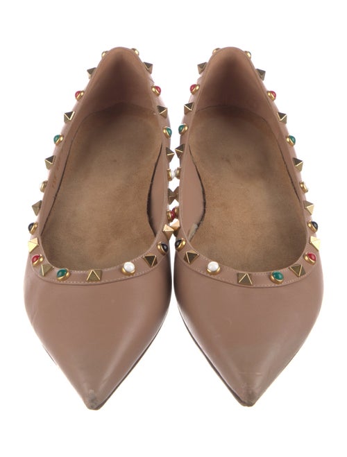 Valentino Rockstud Accents Leather Ballet Flats