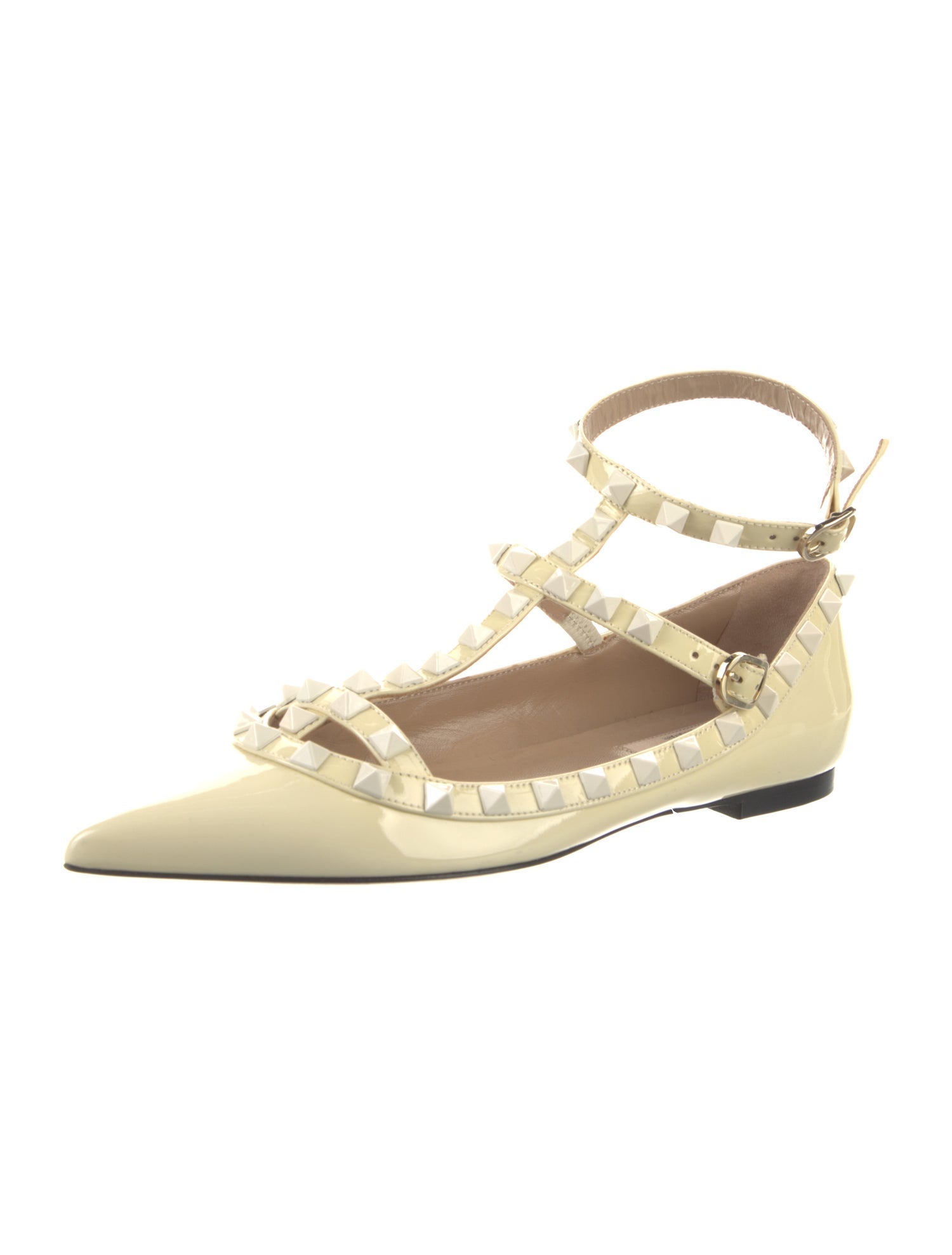 Valentino Rockstud Accents Patent Leather Flats
