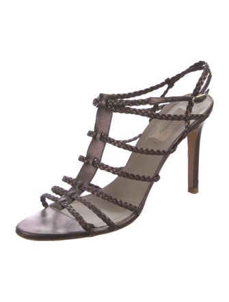 Valentino Leather Braided Accents Gladiator Sandals